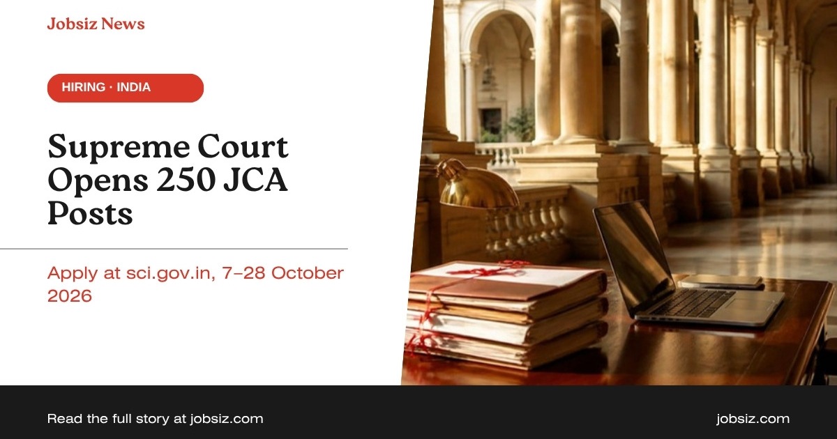 Supreme Court Junior Court Assistant Recruitment 2026: 250 Posts