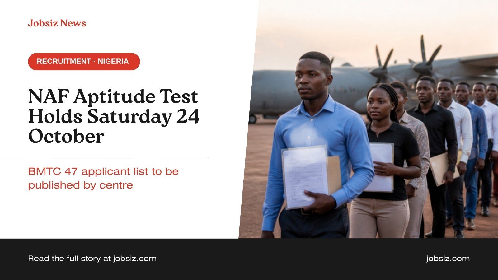 NAF Aptitude Test 2026: BMTC 47 Zonal Test Holds 24 October