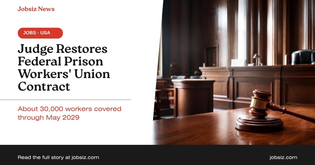 Judge Orders Bureau of Prisons to Restore Union Contract
